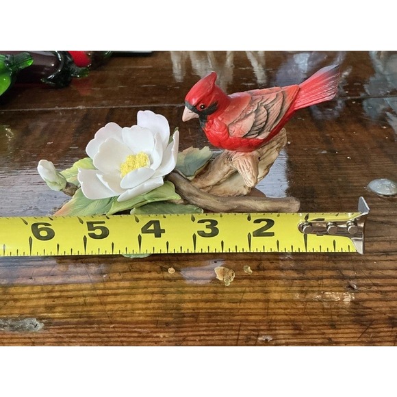 Lefton‎ Porcelain Bird Figurine Cardinal with Dogwood Flower 1983 Number 03998 - Picture 5 of 6